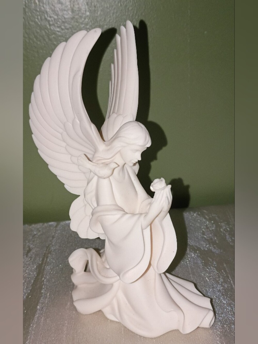 Handcrafted White Angel Sculpture - Serene Home Art Figurine